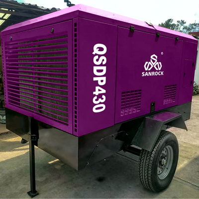 Mijnbouw Diesel schroef luchtcompressor machine kleine draagbare roterende schroef luchtcompressor