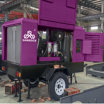 Draagbare schroefluchtcompressor Mijnbouwmachine Dieselmotor Hoogdrukluchtcompressor