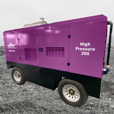 Mobiel schroefluchtscompressor Diesel aangedreven schroeftype luchtcompressor Industriële schroefluchtscompressor machine