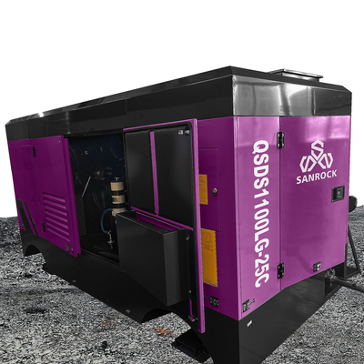 Hoogdruk dieseldreven mijnbouw schroef luchtcompressor machine