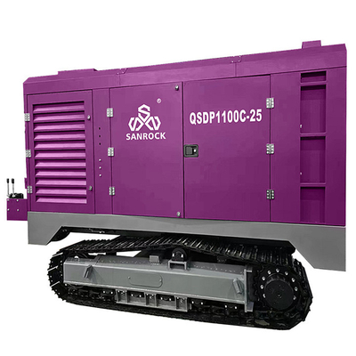 Staalwiel Diesel Air Compressor Schroef Mining Hoogdruk Schroef Air Compressor Machine