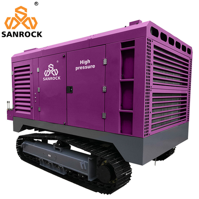 Crawler-schroefluchtscompressor Machine Mining Diesel motor Rotary-schroefluchtscompressor