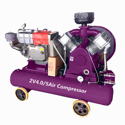 Draagbare mini-luchtcompressor 11 kW / 15 kW / 18.5 kW / 22 kW Industriële machine Gordel aangedreven zuigerluchtcompressor