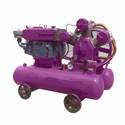 Industriële zuigerluchtcompressor machine riem aangedreven diesel draagbare luchtcompressor