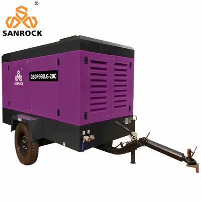 CE 20bar Motorvermogen 191KW Draagbare dieselmotor Rotary Screw Air Compressor voor mijnbouw