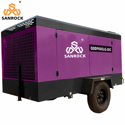 CE 20bar Motorvermogen 191KW Draagbare dieselmotor Rotary Screw Air Compressor voor mijnbouw