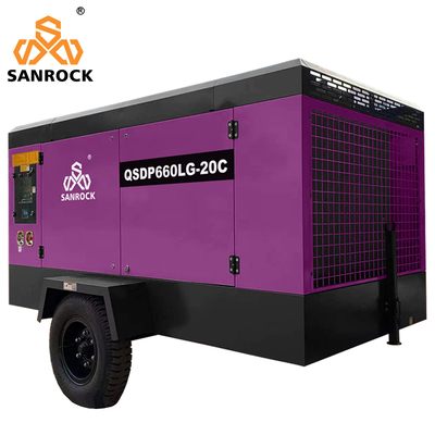 CE 20bar Motorvermogen 191KW Draagbare dieselmotor Rotary Screw Air Compressor voor mijnbouw