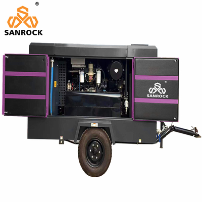 CE 20bar Motorvermogen 191KW Draagbare dieselmotor Rotary Screw Air Compressor voor mijnbouw