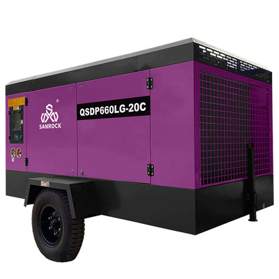 Draagbare schroefluchtcompressor Mijnbouwmachine Dieselmotor Hoogdrukluchtcompressor
