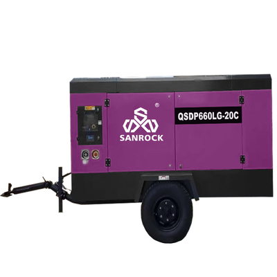 CE 20bar Motorvermogen 191KW Draagbare dieselmotor Rotary Screw Air Compressor voor mijnbouw