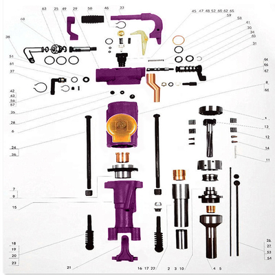 Laag luchtverbruik Draagbare mijnbouw Pneumatische rotsboor Air Leg Jack Hammer Breaker