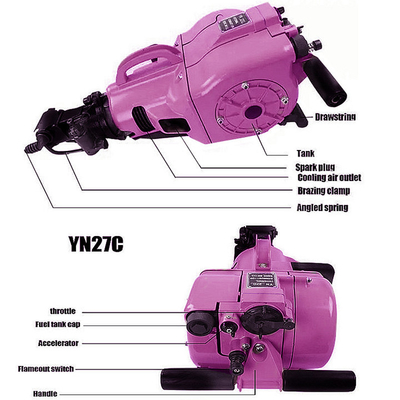 YN27C Krachtige benzine rotsen boormachine Betonbreker Draagbare Hydraulische Jack Hammer