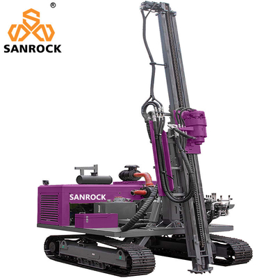 Highway Guardrail Pile Driver Hydraulische zonne-pyling Driving Rig Met 1,5m.2m.3m borrelpijp lengte en 2km/h reissnelheid