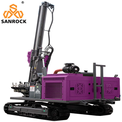 Highway Guardrail Pile Driver Hydraulische zonne-pyling Driving Rig Met 1,5m.2m.3m borrelpijp lengte en 2km/h reissnelheid
