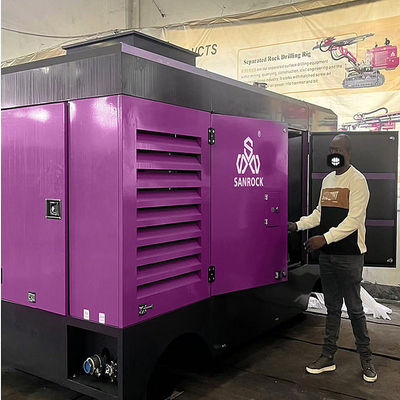 Gepolijste schroefluchtcompressor Draagbare roterende schroefluchtcompressor Machine Mining Air Compressor