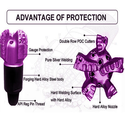 PDC Bit Matrix Body 8 1/2 Inches 215.90mm Verre Oosterse Boring PDC Rock Bit