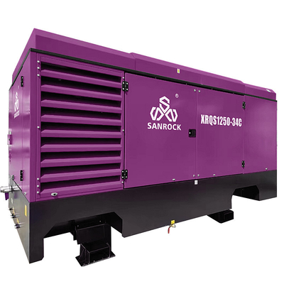 Gepolijste dieselschroefcompressor machine mobiele luchtcompressor snelheid 1750 rpm roterende schroef luchtcompressor