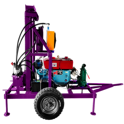 Aanhangwagen gemonteerde waterput boormachine Rotatiesnelheid 60 r/min Hydraulische draagbare waterput boormachine