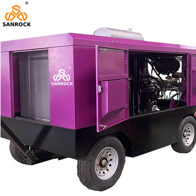 Mobiel schroefluchtscompressor Diesel aangedreven schroeftype luchtcompressor Industriële schroefluchtscompressor machine