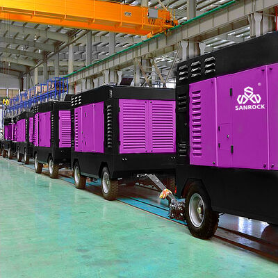 Low Noise  Motor 25bar Draagbare Diesel schroef luchtcompressor voor de mijnbouw