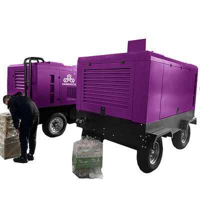 Low Noise  Motor 25bar Draagbare Diesel schroef luchtcompressor voor de mijnbouw